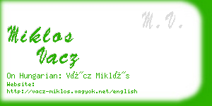 miklos vacz business card